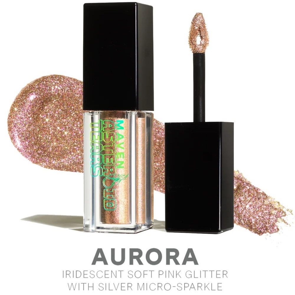 Maven Beauty Asteroid Tears Liquid Glitter Eyeshadow–Aurora (Pink Silver) – NIB
